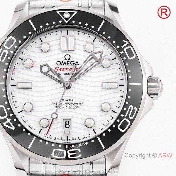 2021 NEW Grade A Replica Omega Seamaster 300m Diver OR Calibre 8800 Watch White Dial 42mm 1