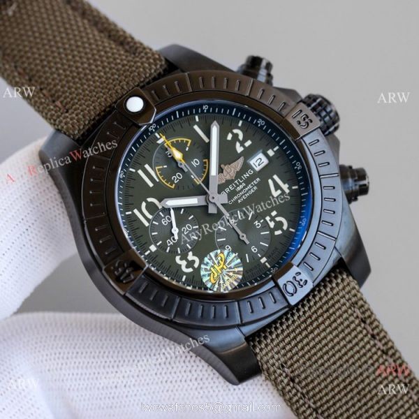 JH Factory Copy Breitling Avenger Chronograph 7750 Watch Black Case Nato Strap 1