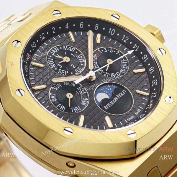 2021 BF Factory Audemars Piguet Perpetual Calendar Royal Oak Cal.5134 Watch Yellow Gold Black Dial 41mm 1