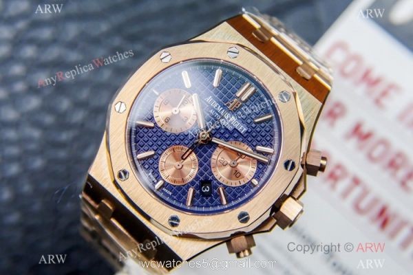 Grade 1A Swiss Copy Audemars Piguet Royal Oak Chronograph Watch ETA7750 Rose Gold Subdials 1