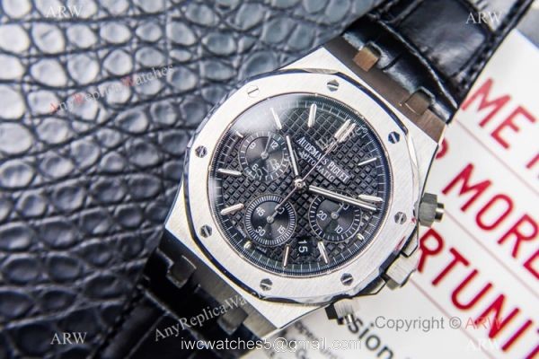 Grade 1A Swiss Copy Audemars Piguet Royal Oak ETA7750 Black Chronograph Watch 41mm for Men 1