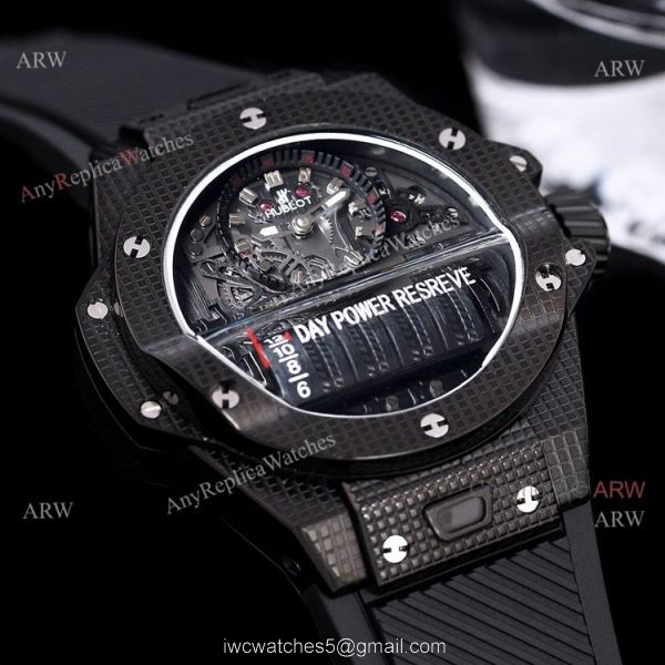 All Black Hublot Big Bang MP-11 Knockoff Watch 45mm With Black Rubber Strap 1