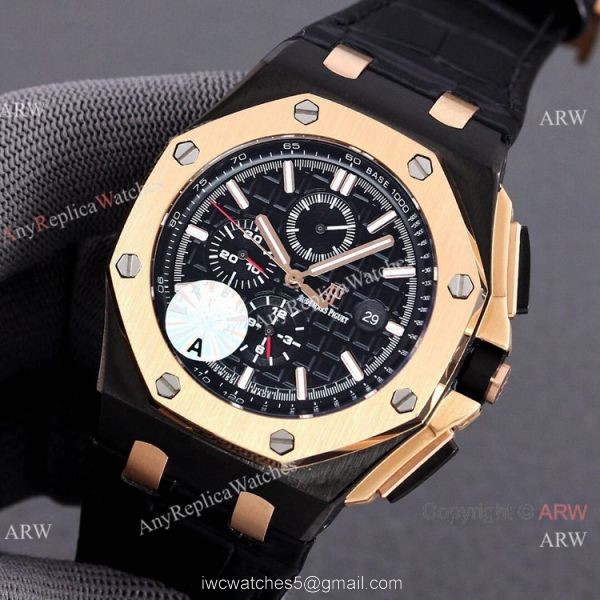 JF 1:1 Swiss Audemars Piguet AP Royal Oak Offshore 26406FR Black and Rose Gold Watch Super Clone 1