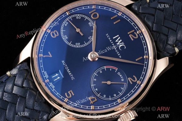 ZF Factory IWC Portugieser Automatic 7 Days Rose Gold Blue Dial Watch 42mm Brand NEW 1