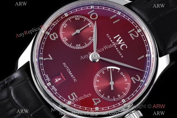 ZF Factory Replica IWC Portugieser Automatic 7 Days Red Dial Watch Brand NEW 1