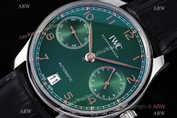 Super Clone IWC Schaffhausen Portugieser 7 Days IW500708 ZF Green Dial Swiss 52010 1