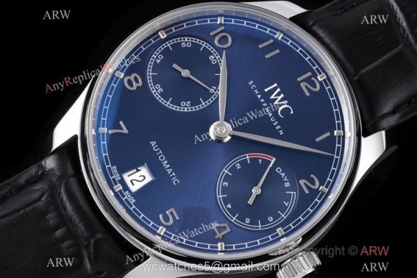 ZF Factory 1:1 Super Clone IWC Portugieser 7 Days Blue Watch IW500710 Stainless Steel 1