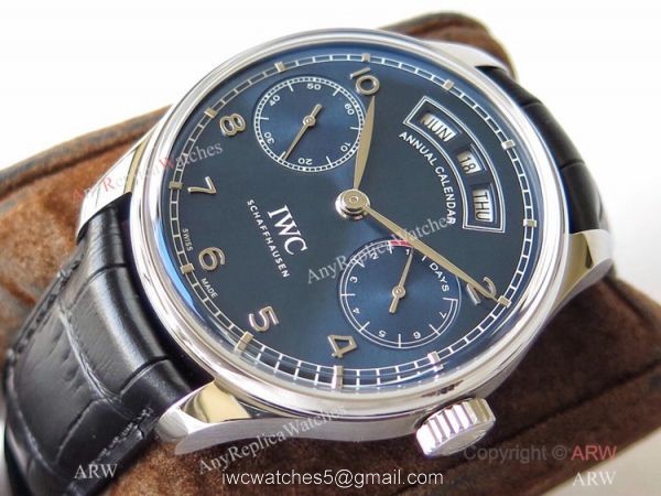 Swiss Grade 1 IWC Portuguese Annual Calendar Iw503502 Blue Watch ZF Replica IWC Watches For Men 1