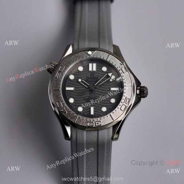 New 2021 Watches Swiss Omega Black Seamaster Diver 300m Watch Rubber Strap 1