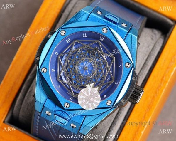 Z Factory Swiss Copy Hublot Sang Bleu 45mm Watch Blue Case Citizen Automatic 1