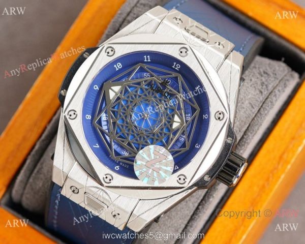 Z Factory Swiss Quality Hublot Sang Bleu Citizen Watch SS Blue Dial 45mm 1