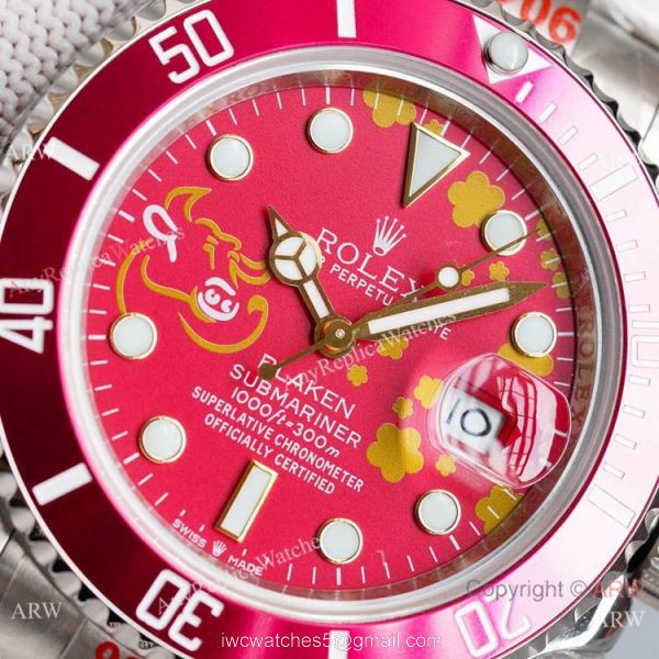 Swiss Grade Copy Rolex Blaken Submariner Limited Edition Watch Red Dial 1