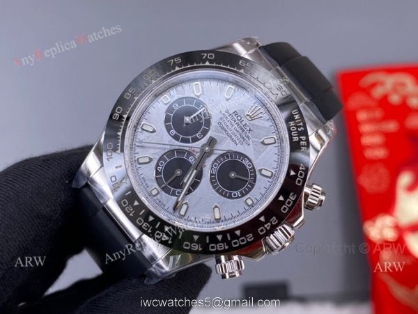 New Rolex Daytona Meteorite Dial Noob Factory Daytona 4130 Superclone Oysterflex Strap Watch 1