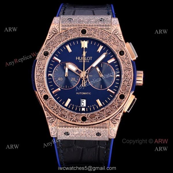 Men Hublot Classic Fusion Chronograph 42mm Black Dial Replica Watch 1