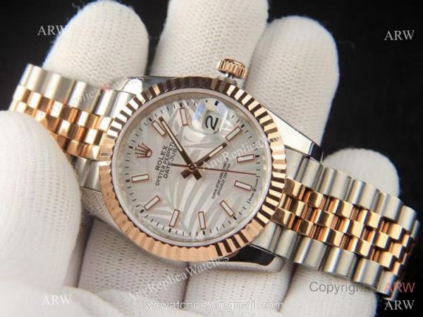 2021 Copy Rolex Datejust 2-Tone Rose Gold Jubilee new Weed Dial 1