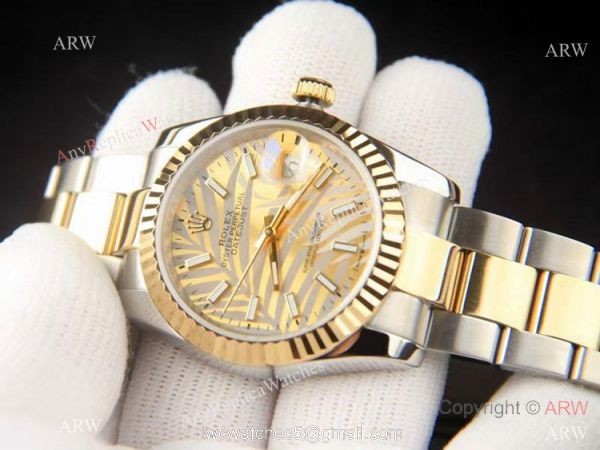Rolex Datejust 36 Gold Palm Motif Dial Oyster Bracelet Replica Brand NEW 1