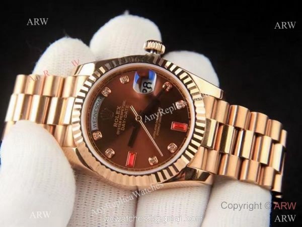 Best Replica Rolex Day-date 36 Chocolate Rose Gold Watch 1