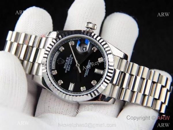 Best Replica Rolex Day-date 36 Black Dial President Watches 1