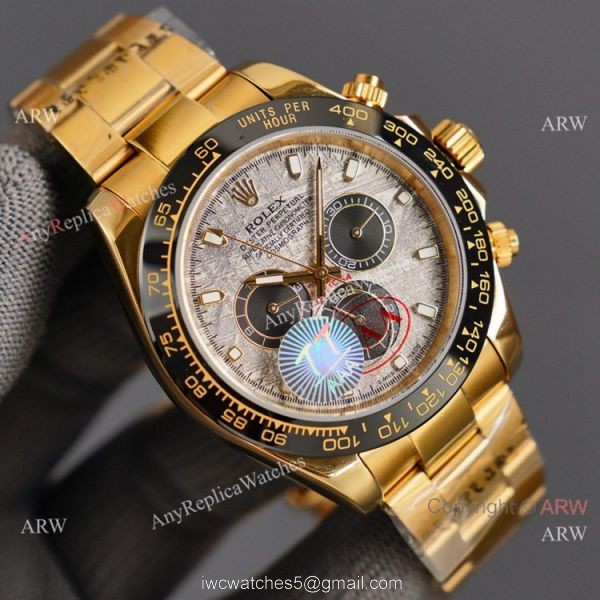 New 2021! AAA Replica Rolex Daytona Gold Meteorite Watch 43mm 1