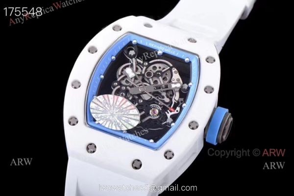 KV Factory Richard Mille RM 055 White Ceramic Watch Best Copy 1