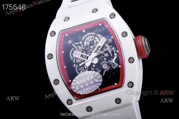 Kv Richard Mille RM 055 White Ceramic Watch Superclone For men 1
