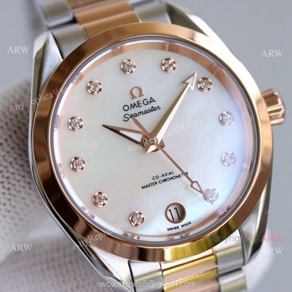High Quality Replica Omega Constellation Two Tone Rose Gold Ladies Watch 34mm 1