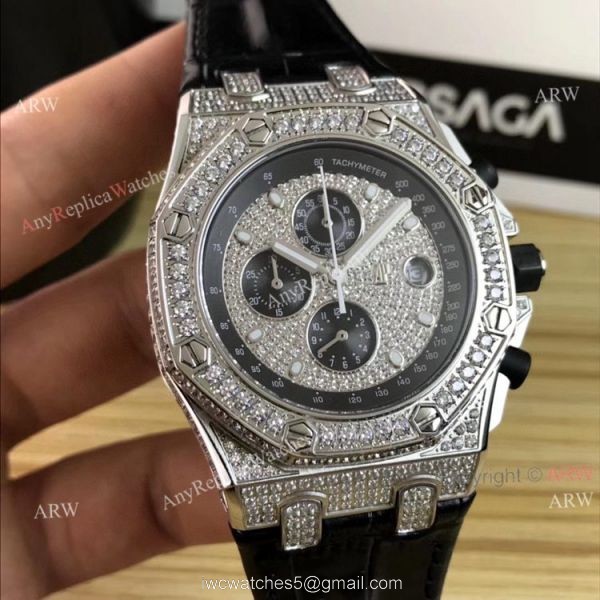 New Audemars Piguet Royal Oak Offshore Chronograph 42mm Knockoff Watch With Diamonds 1
