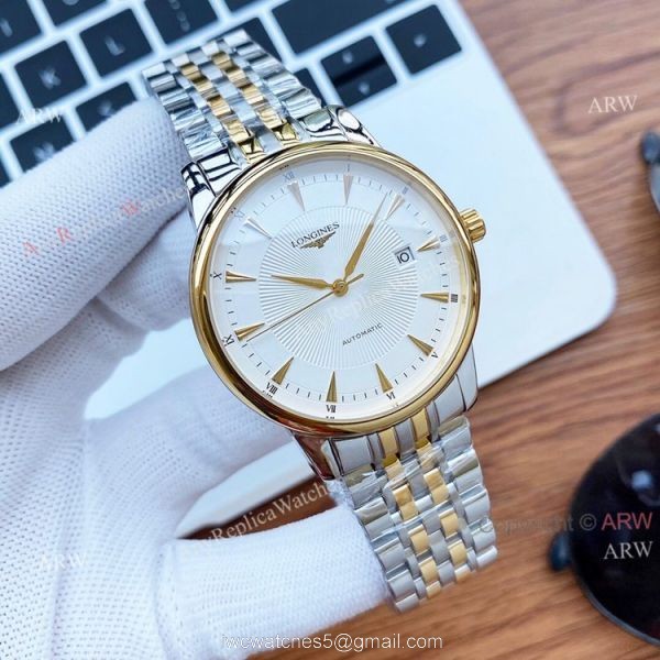 Black Face Longines Watch For Men Size 40mm Automatic Two Tone Replica 1