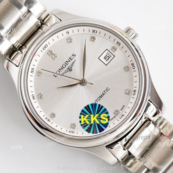 Swiss Grade Longines Master Collection Stainless Steel White Face Automatic Watch Replica For Men 1