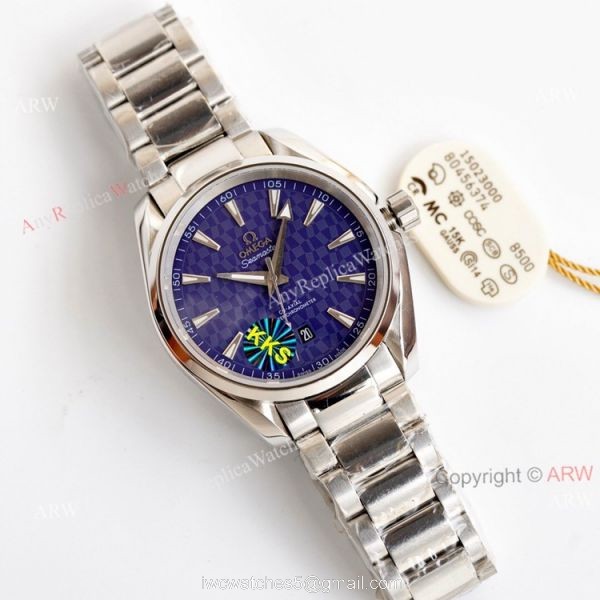 New Omega Seamaster Aqua Terra 150m Blue Face Stainless Steel Swiss Replica Watch For Men 1