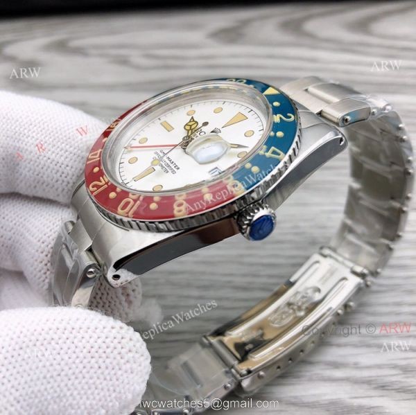 Replica Vintage Rolex GMT-Master 6542 White Face Asia 2836 Rolex Oyster Watch 1