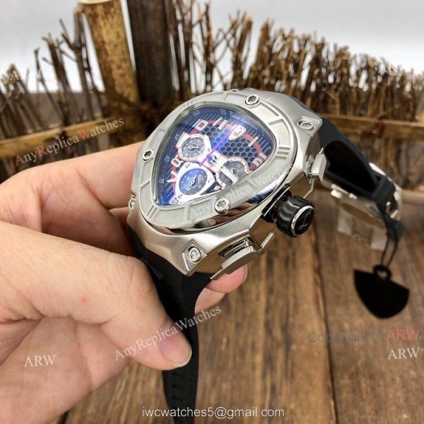 Replica Lamborghini 124bbr Spyder Quartz Watch 47mm Black Rubber Band 1
