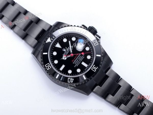 V9 Factory 1:1 Rolex Black Blaken Submariner 40mm Watch Cal.2824 PVD Case 1