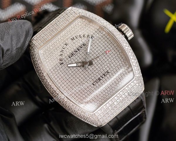 Iced Out Franck Muller V45 SC DT Diamond Watch High Quality Replica 1