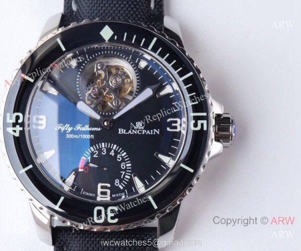 JB Factory 1:1 Blancpain Tourbillon Fifty Fathoms Silver Black Watch 1