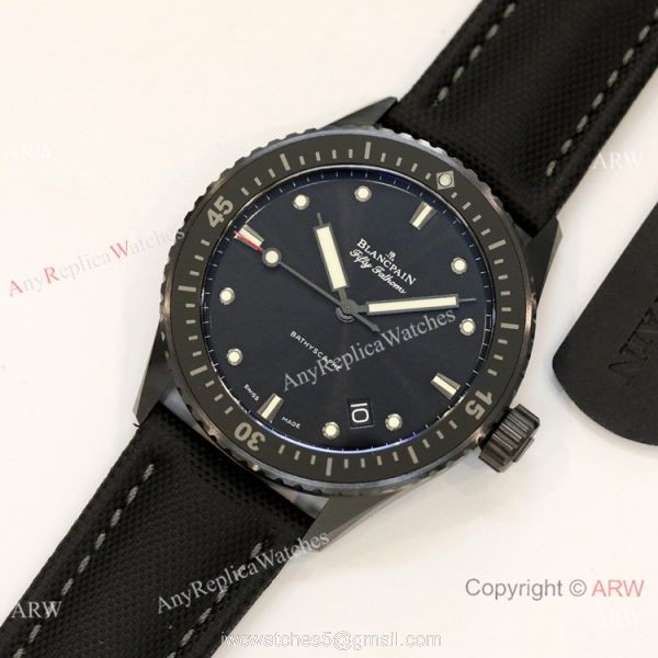 Swiss Grade Replica Blancpain Fifty Fathoms Bathyscaphe GF Factory Cal.1315 Watch All Black 1