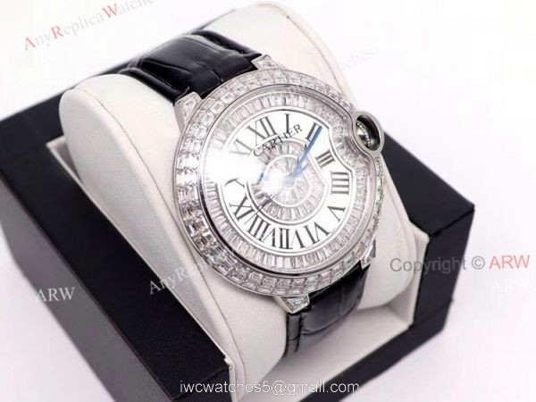Diamond Cartier Ballon Bleu Watch 42mm High Quality Replica 1