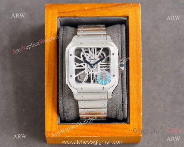 New Two Tone Rose Gold Santos de Cartier Skeleton watch WHSA0016 1