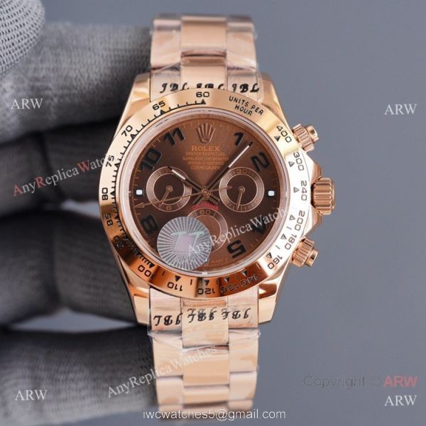 2021 New! Swiss Quality Replica Rolex Daytona 40 Watch Chocolate Arabic Markers 1