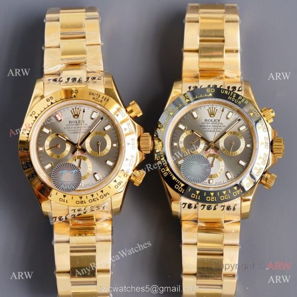 New 2021! Swiss Replica Rolex Daytona 40 Watch Yellow Gold and Gray Dial 1