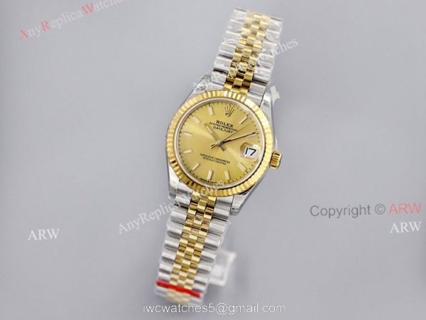1:1 Superclone EW Factory New Rolex Datejust Gold Dial Jubilee Watch 31mm 1