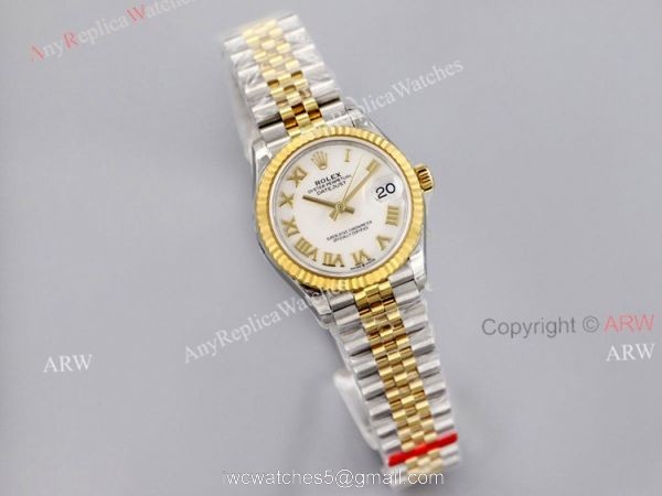 Superclone EW Factory Rolex Datejust 31 White Face Two Tone Jubilee Watch 1