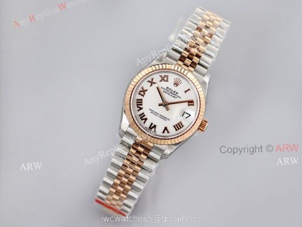 1:1 Best White Face Rolex Datejust Rose Gold Jubilee Replica Watch From EW Factory 1