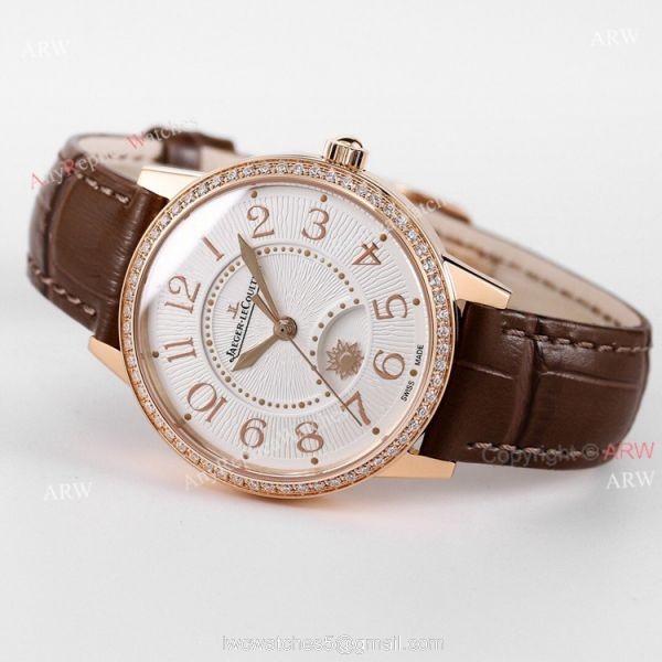 GF facytory 34mm Jaeger Lecoultre Rendez-Vous Rose Gold White Face Swiss Knockoff Watch 1
