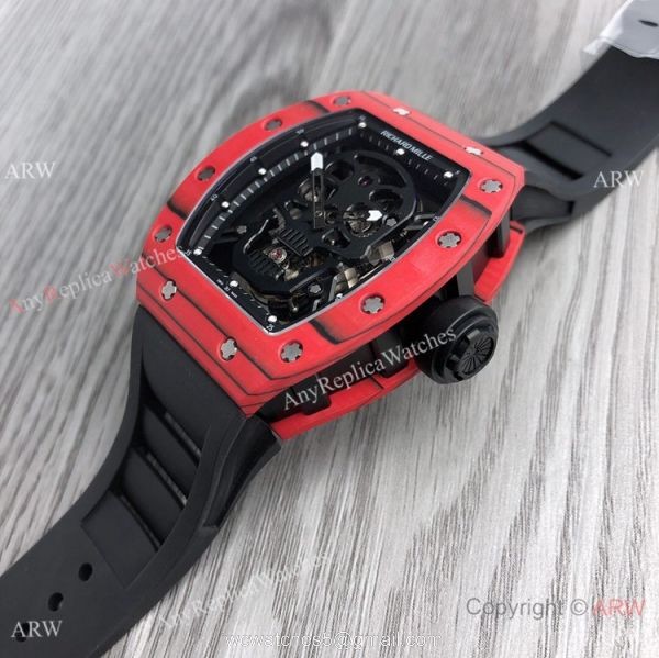JB Factory Swiss Richard Mille RM 052-01 Tourbillon Skull Watch Red Version 1