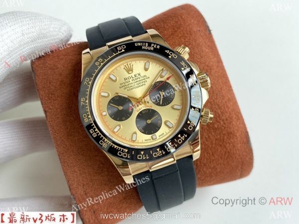 Rolex Daytona A7750 Chronograph Watch Champagne Dial Ceramic Bezel 1