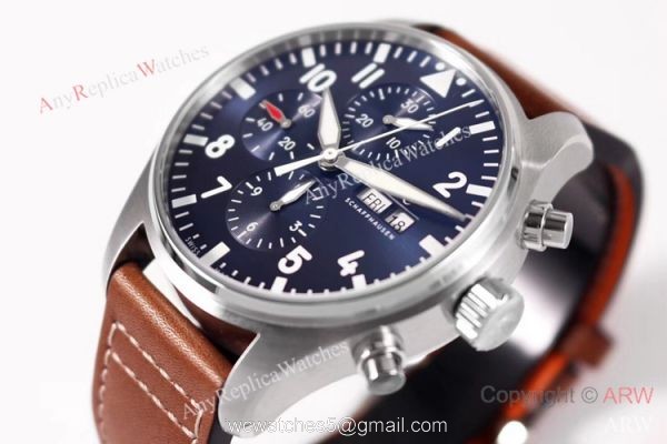 ZF Factory v2 IWC Pilots Chronograph 7750 Watch Bucherer Blue Dial 43mm 1