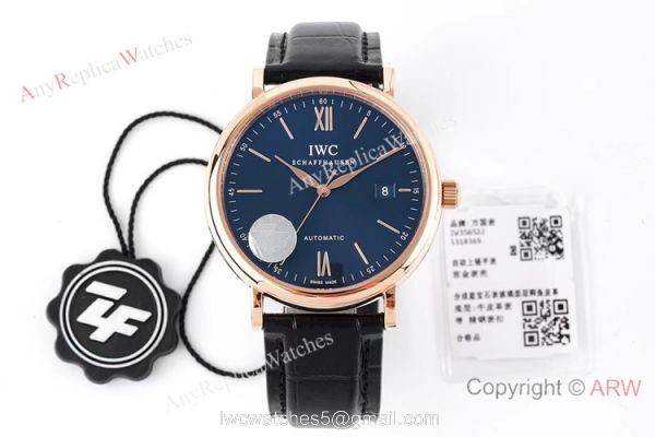 ZF Factory IWC Portofino Swiss 9019 Gray Dial Rose Gold Watches 1