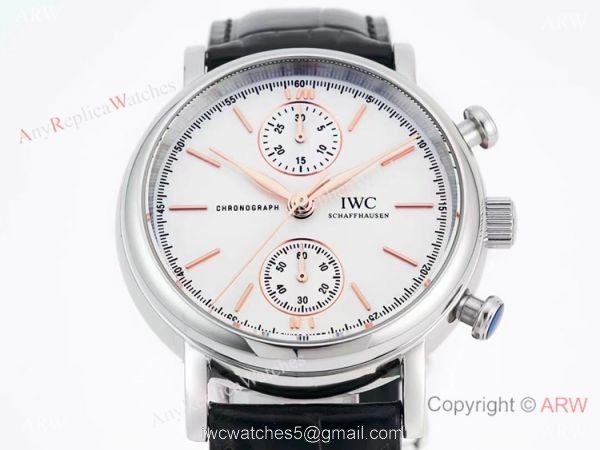 Swiss Replica IWC Portofino 7750 Chronograph 39mm Watch Rose Gold Markers 1