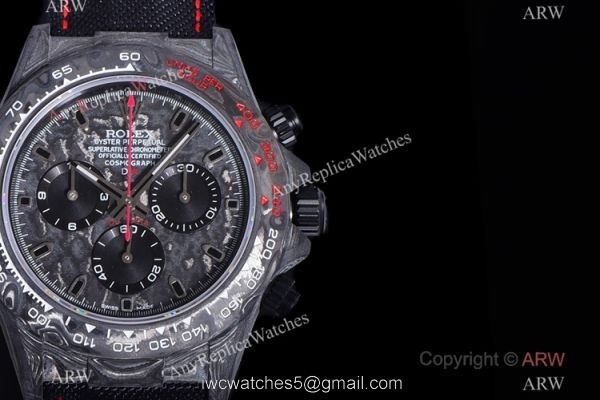 NEW! Super Clone Rolex DIW Daytona NTPT Carbon Red watch TW Factory 7750 Movement 1